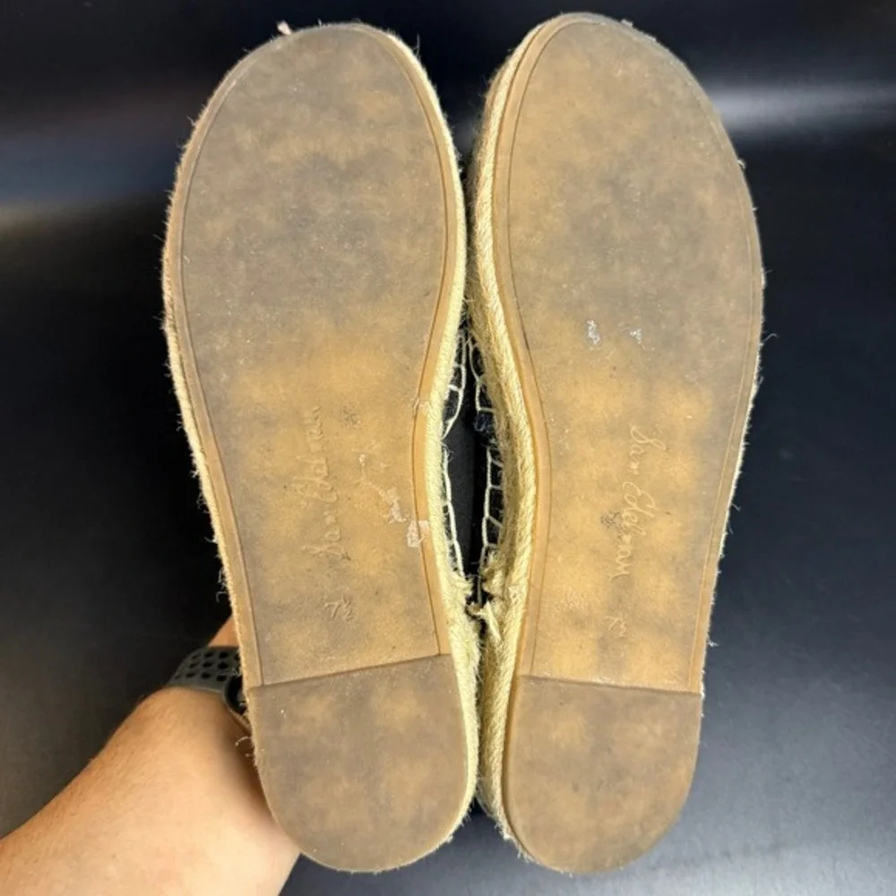 Sam Edelman Khloe Black Suede Espadrille Flats Womens‎ 7.5M